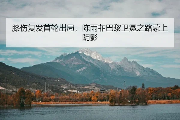 膝伤复发首轮出局，陈雨菲巴黎卫冕之路蒙上阴影